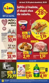Catalog Lidl săptămâna 42 Pagină 1: Lidl Pulpe de pui dezosate cu piele €2,49, Pilos Smântână €11,69
