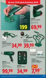Catalog Lidl săptămâna 42 Pagină 45: Parkside suflantă cu aer cald €99,99, Parkside clești mecanică fină €34,99