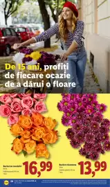 Catalog Lidl săptămâna 42 Pagină 50: Buchet crizanteme €13,99, Buchet de trandafiri €16,99