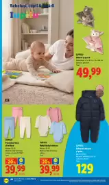 Catalog Lidl săptămâna 42 Pagină 80: Lupilu pantaloni lână și mătase €39,99, Lupilu salopeta din puf si pene €129,00
