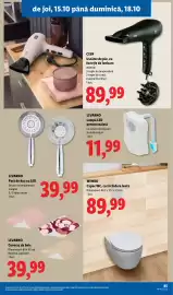 Catalog Lidl săptămâna 42 Pagină 85: Livarno Pară de duș cu LED €39,99, Livarno lampă led pentru toaletă €11,99