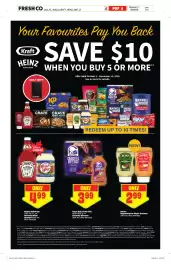 FreshCo flyer week 41 Page 10: Heinz Ketchup or Miracle Whip Spread €4,99, Taco Bell Core Kits €3,99