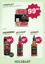 Holdbart kundeavis Side 3: Monster Energy + Juice €16,90, Bergbys Ketchup €16,90