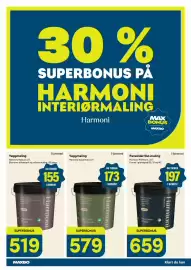 Maxbo kundeavis Side 4: Harmoni Veggmaling €579,00, Harmoni Panel/dør/list-maling €659,00