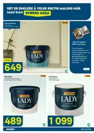 Maxbo kundeavis Side 6: Jotun Lady Kalkmaling €1.099,00, Jotun lady perfection takmaling €489,00