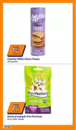 Action gazetka tydzień 41 Strona 15: Kocie przekąski Purrfections €2,49, Ciastka Milka Choco Pause €7,95