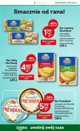 Żabka gazetka Strona 12: Ser żółty w plastrach maasdamer Hochland €4,80, Ser Camembert lekki Président €5,99