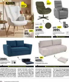 Catalogue BUT page 10: Alicia Banquette-lit tissu €469,99, Amanda Fauteuil pivotant €149,99