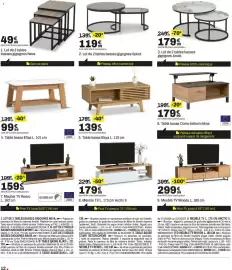 Catalogue BUT page 12: Spirot tables basses gigognes €119,99, Neva tables basses gigognes €49,99