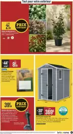 Catalogue Bricorama page 11: Abri de jardin Premium 46 S €369,00, Sécatore électrique sans fil €39,64