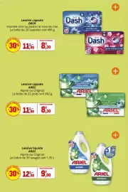 Catalogue Coccinelle Supermarché page 42: Dash Lessive capsule €8,30, ARIEL Lessive liquide €9,00