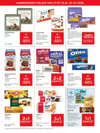 Alvo folder Pagina 10: Chocolade kinder €4,43, Protein bar Trek oat Biscoff €4,90