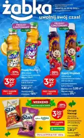 Żabka gazetka Strona 1: Chrupki Maczugi Star €3,50, Napój Wojanek €3,99