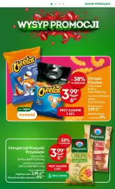 Żabka gazetka Strona 26: Chrupki Cheetos Spirals Cheese with ketchup €3,99, Chrupki Przysnacki o smaku zielona cebulka €3,99