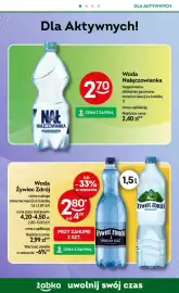 Żabka gazetka Strona 72: Woda niegazowana Nałęczowianka €2,70, Woda gazowana Żywiec Zdrój mocny gaz €2,80