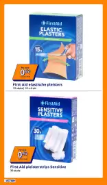 Action folder week 41 Pagina 30: First Aid elastische pleisters €0,52, First Aid pleisterstrips Sensitive €0,43