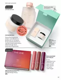 Oriflame reklamblad Sida 159: The One Heart & Hue gift Set €399,00, Eclat Femme Weekend Gift Set €589,00