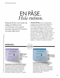 Oriflame reklamblad Sida 55: Welloosophy Wellness Pack Man €379,00, Welloosophy wellness pack woman €379,00