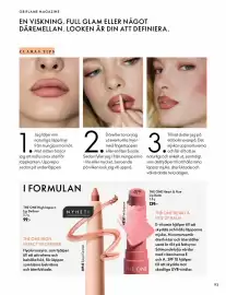 Oriflame reklamblad Sida 93: THE One High Impact Lip Definer €99,00, THE One Heart & Hue Lip Balm €139,00