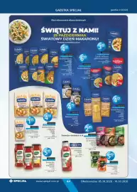 Specjał gazetka Strona 44: Lubella Makaron Orkiszowy €4,29, Lowicz Sos spaghetti słodko-kwaśny €5,49