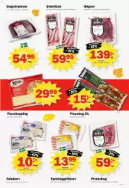 Pekås reklamblad vecka 42 Sida 3: Dalsjöfors stekfläsk €59,99, Högrev €139,00