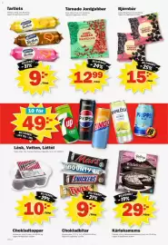 Pekås reklamblad vecka 42 Sida 4: Chokladbitar €9,00, Coop Tärnade Jordgubbar €1.299,00