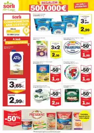 Catálogo Sorli Página 10: Roquefort Société €1,84, La Vaca que ríe formatge original €1,49