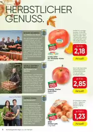 SPAR Gourmet Flugblatt Seite 6: Knackig- frischer Apfel Elstar Klasse 1 €2,85, Spar Natur pur Bio-Hokkaido-Kürbis €2,18