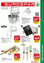 Eurospar Flugblatt Seite 1: Birkmann Teigschaber €6,99, Silva Homeline Handmixer mit Rührschüssel €29,99