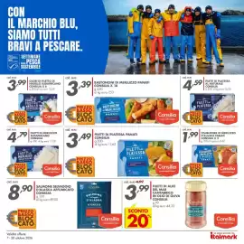 Volantino Italmark Pagina 21: Fishburger di merluzzo d'alaska panati Consilia €1,99, Filetti di platessa Consilia €4,59