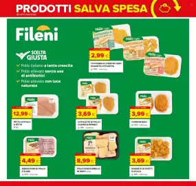 Volantino Oasi Pagina 3: Cotolette di pollo Fileni €3,69, Pollo Rusticanello €8,99