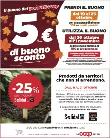 Volantino Ipercoop Pagina 8: Il Buono dei prodotti Coop 5€ di buono sconto PRENDI IL BUONO dal 19 al 25 ottobre con una