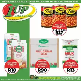 1UP catalogue week 41 Page 1: Best Buy Baked Beans €27,00, ACE Instant Porridge €18,00