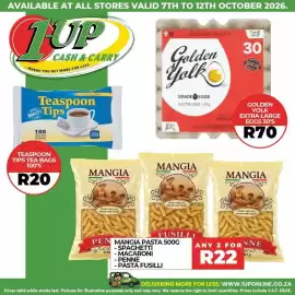 1UP catalogue week 41 Page 3: AVAILABLE AT ALL STORES VALID 7TH TO 12TH OCTOBER 2026. TUP CASH & CARRY .WHERE YOU GET MORE