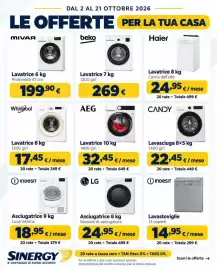 Volantino Sinergy Pagina 2: Haier Lavatrice 8 kg €24,95, Asciugatrice LG 8 kg €24,95