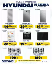 Volantino Sinergy Pagina 7: Hyundai Forno 70 L €19,95, Hyundai piano a induzione 2 zone Flex €14,95