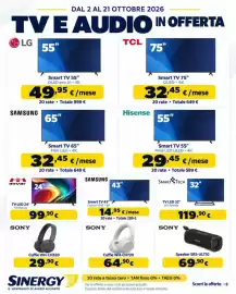 Volantino Sinergy Pagina 8: LG Smart TV 55" €49,95, TV LED 24" Mivar €99,90