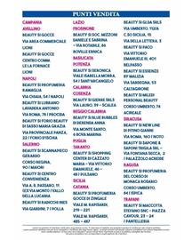 Volantino Beauty Si Pagina 8: CAMPANIA AVELLINO BEAUTY SI GOCCE VIA AREA COMMERCIALE LIONI BEAUTY SI GOCCE CENTRO COMM. LE
