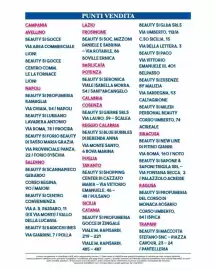 Volantino Beauty Si Pagina 8: CAMPANIA AVELLINO BEAUTY SI GOCCE VIA AREA COMMERCIALE LIONI BEAUTY SI GOCCE CENTRO COMM. LE