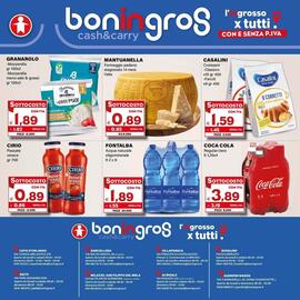 Volantino Boningros Cash and Carry Pagina 24: Mozzarella Granarolo €1,89, Casalini 9 cornetti crema pasticcera €1,59