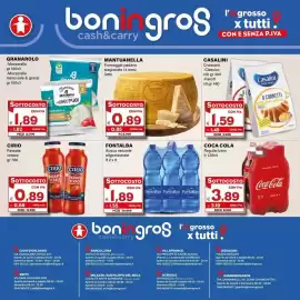 Volantino Boningros Cash and Carry Pagina 24: Mozzarella Granarolo €1,89, Casalini 9 cornetti crema pasticcera €1,59