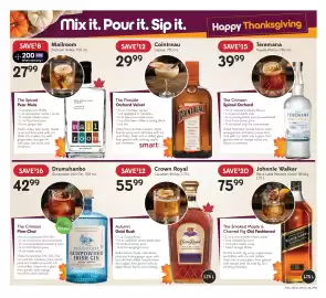 Sobeys flyer week 41 Page 5: Johnnie Walker Black Label Blended Scotch Whisky €75,99, Drumshanbo Gunpowder Irish Gin €42,99