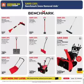 Home Hardware flyer Page 3: Benchpark 1 Stage Snow Thrower 99CC 18" €409,97, Benchmark 2 Stage Snow Thrower €2.009,97