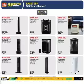 Home Hardware flyer Page 10: Tower Fan €156,97, Omnit Oscillating Portable Space Heater €44,97
