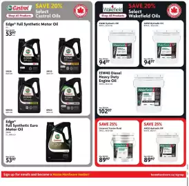 Home Hardware flyer Page 21: Wakefield AW68 Hydraulic Oil €94,97, Wakefield aw32 hydraulic oil €89,97