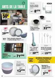 Catalogue Narbonne accessoires page 7: INCASA verres à eau en tritan €8,70, INCASA Pack vaisselle €32,90