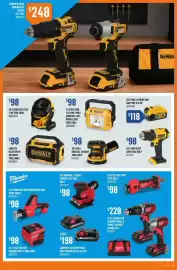 Canac flyer week 41 Page 18: DeWalt 20 V cordless fan €98,00, Milwaukee M18 orbital 1/4 sheet sander 18 v tool €98,00