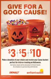 Canac flyer week 41 Page 3: GIVE FOR A GOOD CAUSE! BAB A CANAC FIER PARTENAIRE enfant soleil $3-$5-$10 Make a donation of