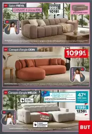 Catalogue BUT page 5: BUT Canapé d'angle ODIN €1.099,99, FREYA CANAPÉ 4 places XXL €1.018,19