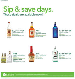 Publix weekly ad week 41 Page 4: Platinum 7X Vodka €14,99, Four Roses Yellow Label Bourbon €36,99